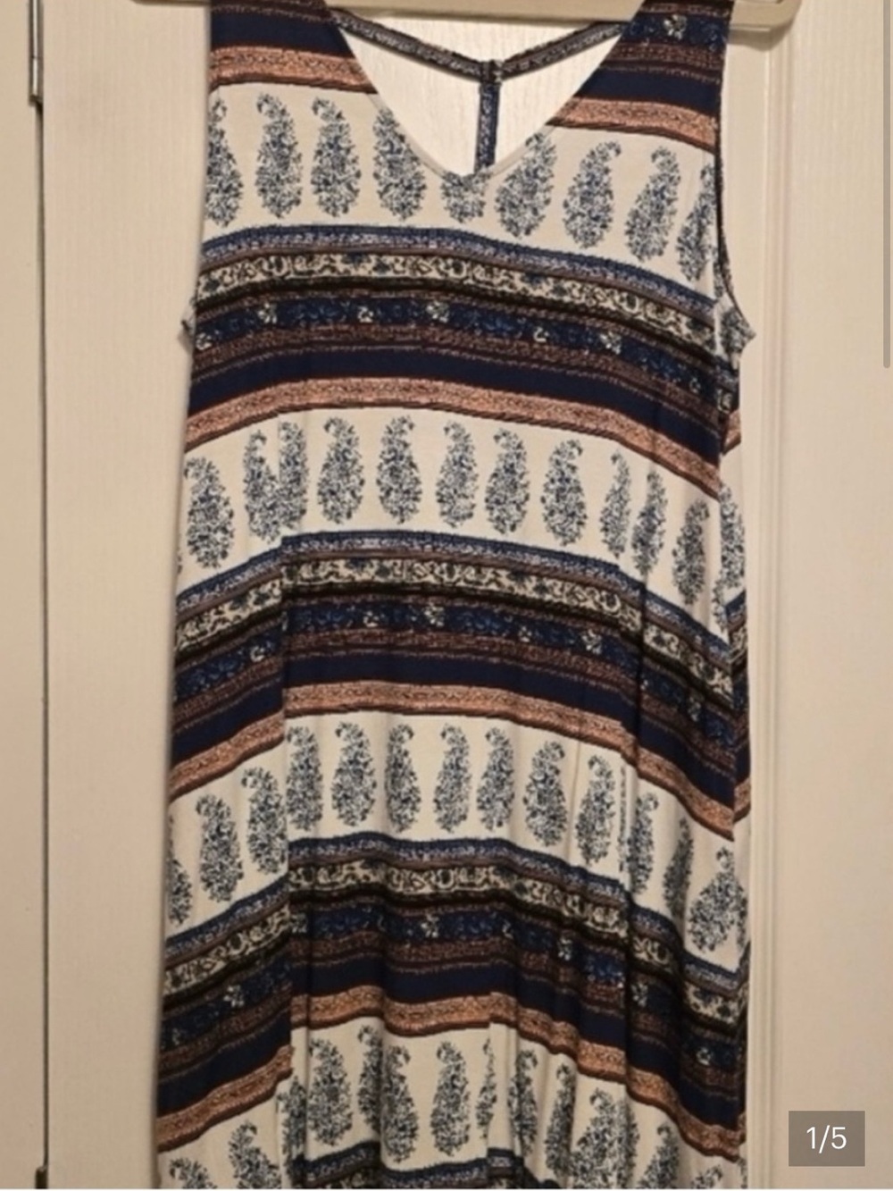 SALE 3/$20 Blue and Cream Printed Swing Dress